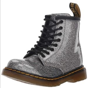 Dr Martens silver 1460 glitter boots toddler